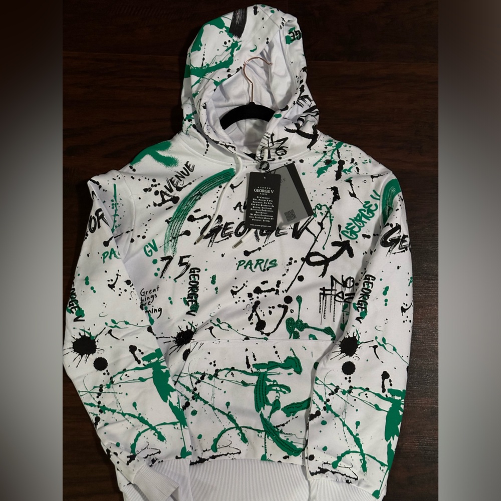 George V Paris Hooded Sweatshirt / Size “L” Designer Clothing Retail $175.00